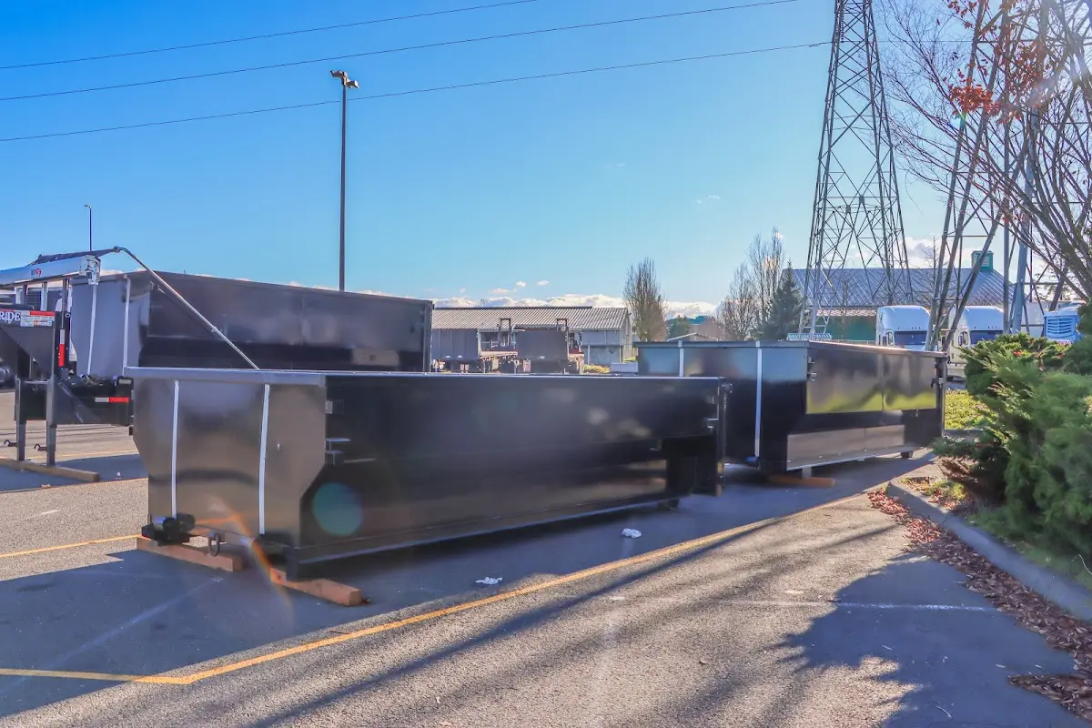 Roll-off dumpster ready for waste disposal at job site for 12 Yard Dumpster Rental in Grantsville